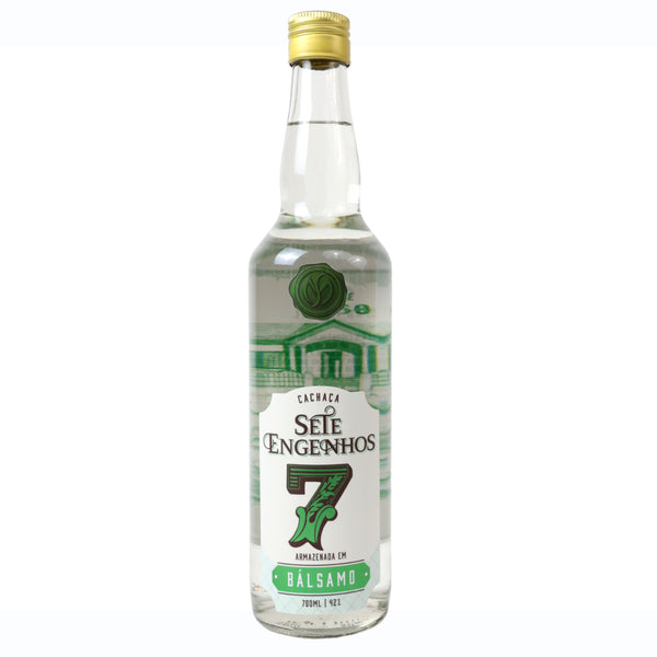 Cachaça Sete Engenhos Balsamo | 2 Jahre in Balsam-Holzfässern gereift | 700 ml 42% vol